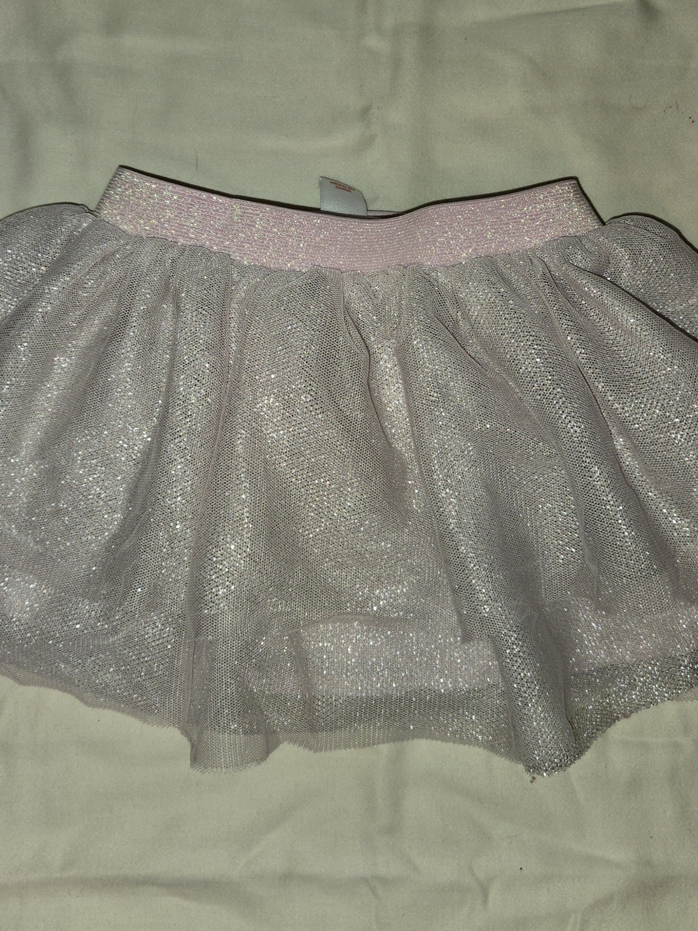Cat & Jack Pink Glitter Tulle Skater Skirt SZ 12M